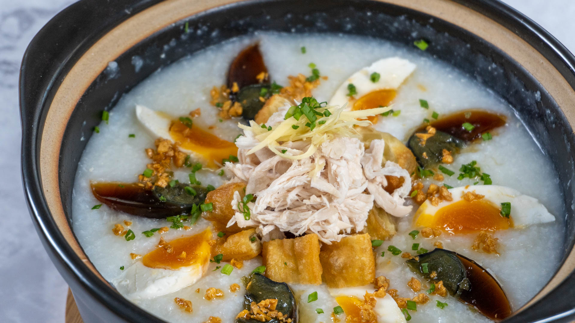 Chicken Congee With Century Egg And Salted Egg My Lovely Recipes