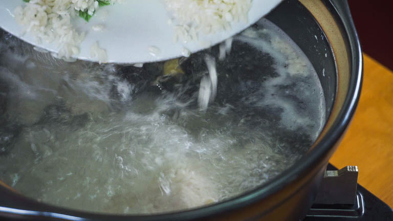 Boiling Congee Chicken Congee with Century Egg and Salted Egg - My Lovely Recipes