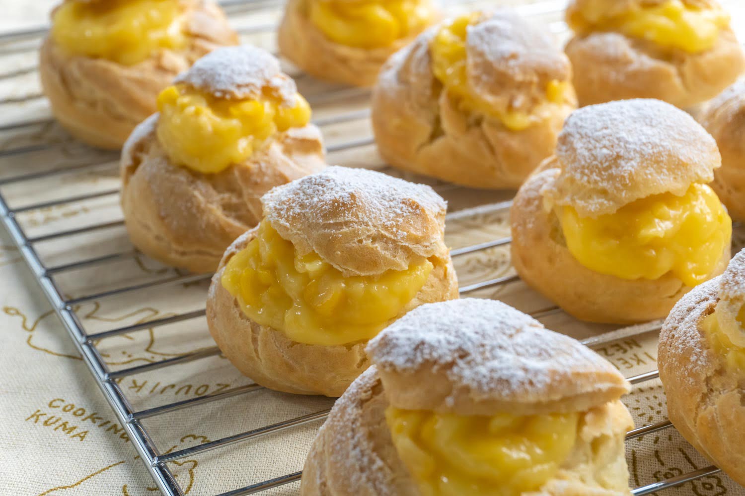 Easy Cream Puffs with Custard Creamy Corn Filling - My Lovely Recipes