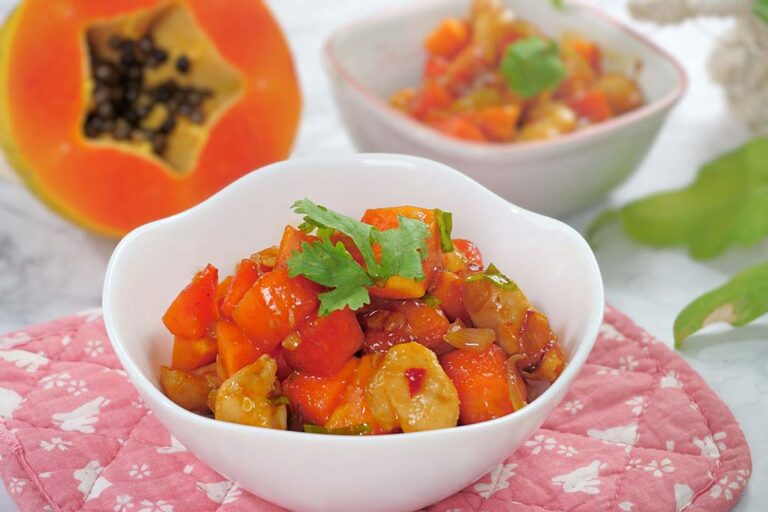 Papaya Chicken, a modern fruit cooking recipe My Lovely Recipes