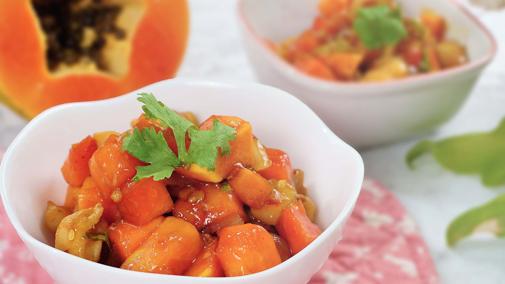 Papaya Chicken, a modern fruit cooking recipe My Lovely Recipes