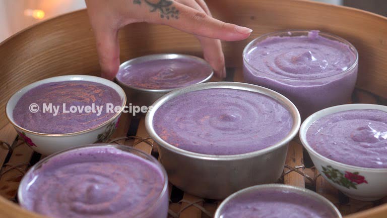 Purple Sweet Potato Steamed Cupcakes - My Lovely Recipes