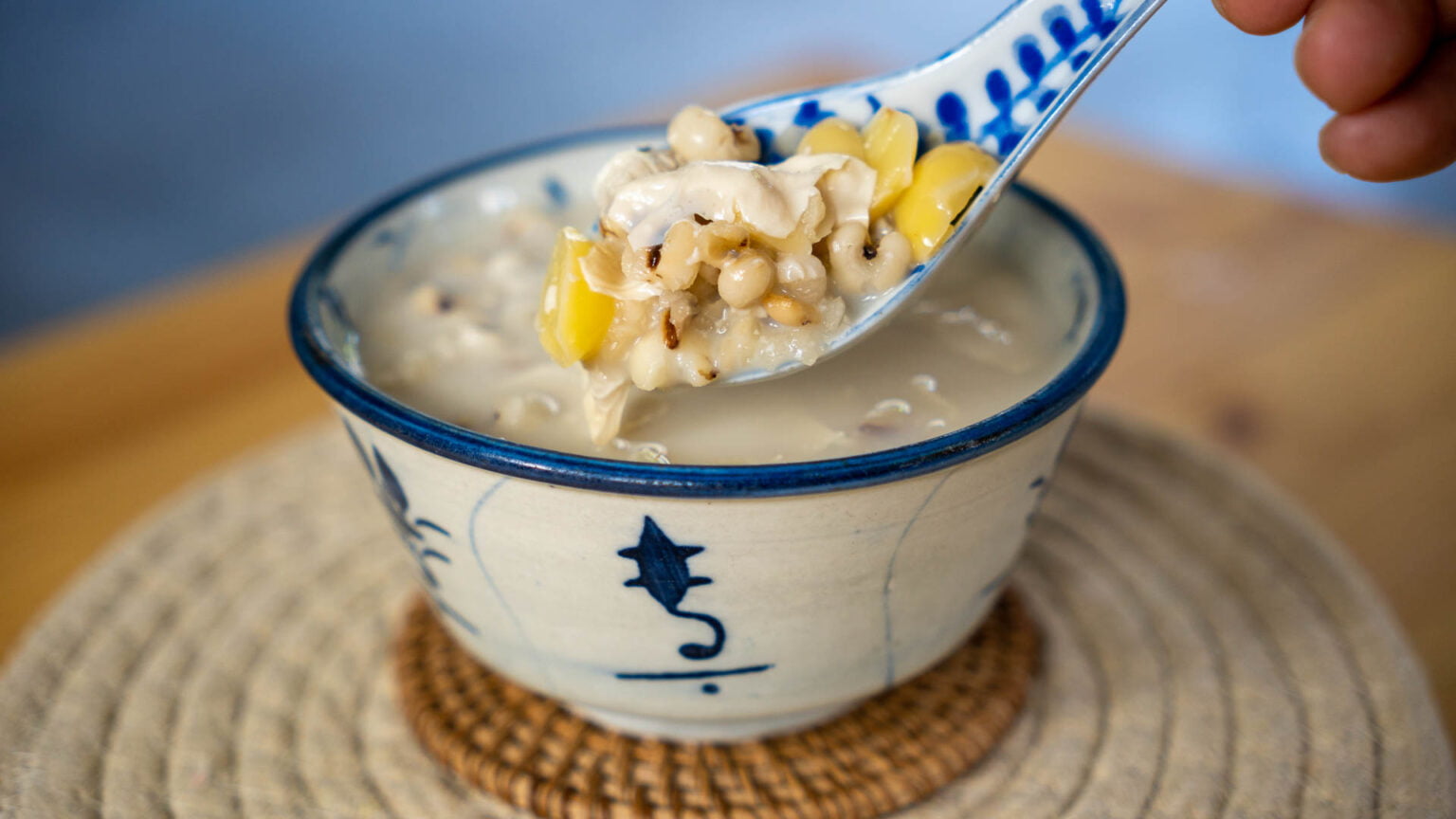 Beancurd Skin with Ginkgo Nut Barley My Lovely Recipes